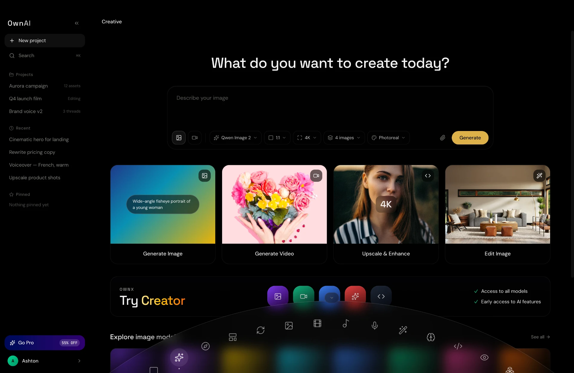 OwnAI platform interface preview